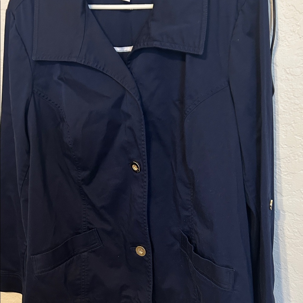 🐞Charter Club Dark Navy Button Front Blazer Jacket size 2X GUC - Picture 3 of 9